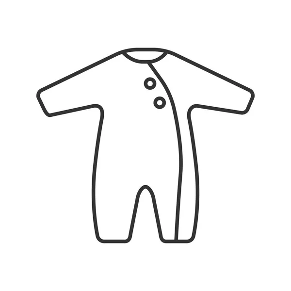 Baby Romper Linear Icon Thin Line Illustration Newborn Baby Overalls — Stock Vector