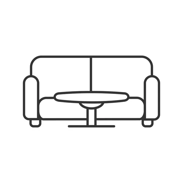 Lineares Symbol Für Tisch Und Sofa Schmalspur Illustration Wartehalle Kontursymbol — Stockvektor