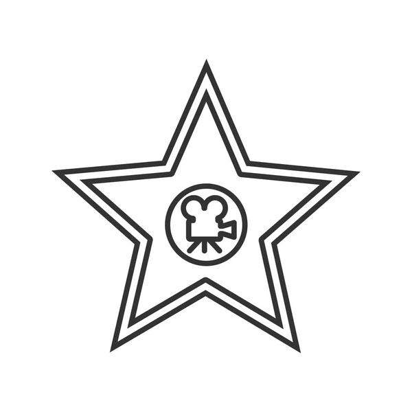 Filmsternplakette Lineares Symbol Schmalspur Illustration Kontursymbol Vektor Isolierte Umrisszeichnung — Stockvektor