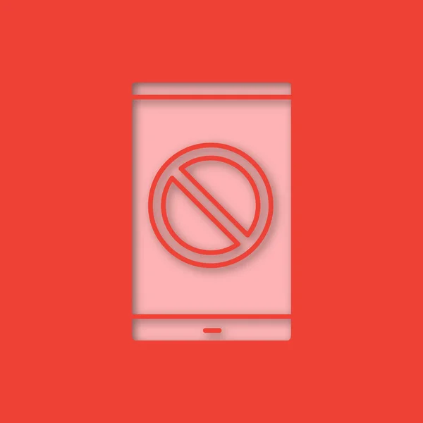 Smartphone Con Papel Muestra Prohibido Recortar Icono Hay Señal Silueta — Archivo Imágenes Vectoriales