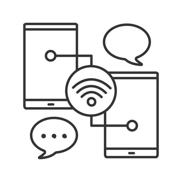 Icône Linéaire Bavarde Signal Wifi Envoi Message Connexion Internet Illustration — Image vectorielle