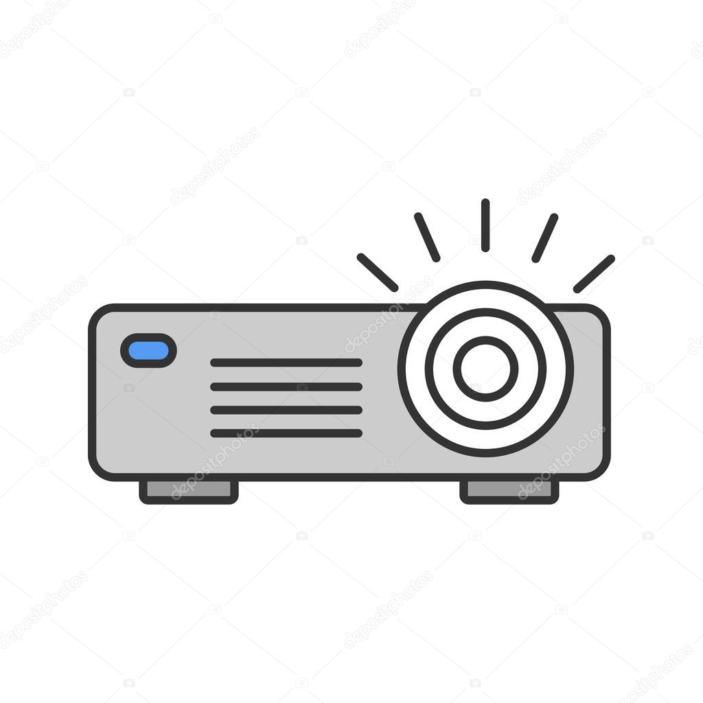 Projector color icon. Multimedia player. Isolated vector illustration