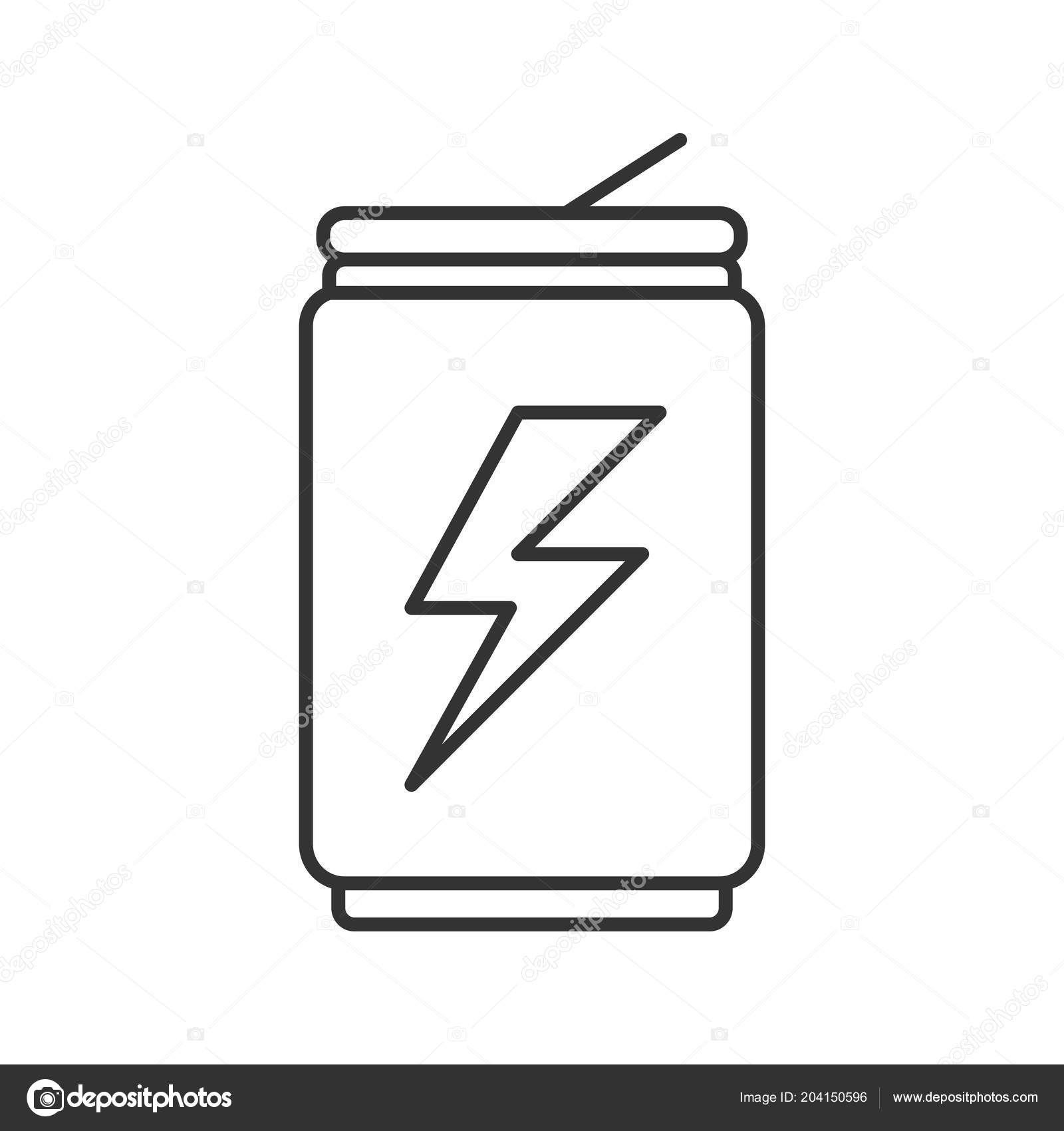Energy Drink Can Linear Icon Thin Line Illustration Aluminium Can