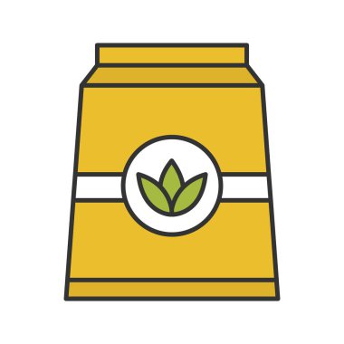 Çay kağıt paket renk simgesi. İzole vektör çizim