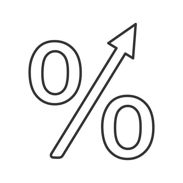 Icono Lineal Crecimiento Porcentual Ilustración Línea Delgada Aumento Beneficios Símbolo — Vector de stock