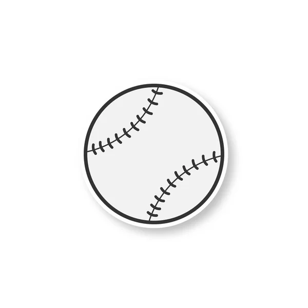 Patch Balle Baseball Autocollant Couleur Illustration Vectorielle Isolée — Image vectorielle