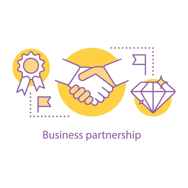 Ikona Koncepcja Partnerstwa Kontakty Ustanawiającego Pomysł Cienkich Linii Ilustracja Partnerów — Wektor stockowy