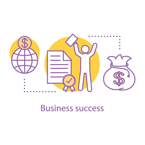 Business Success Concept Icon Win Idea Thin Line Illustration Goal — Stock Vector