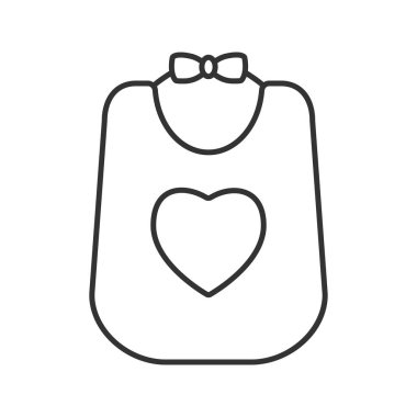 Bebek önlüğü doğrusal simgesi. İnce hat illüstrasyon. Kontur sembolü. Çizim vektör izole anahat