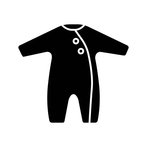 Baby Romper Glyph Pictogram Pasgeboren Baby Overalls Silhouet Symbool Negatieve — Stockvector