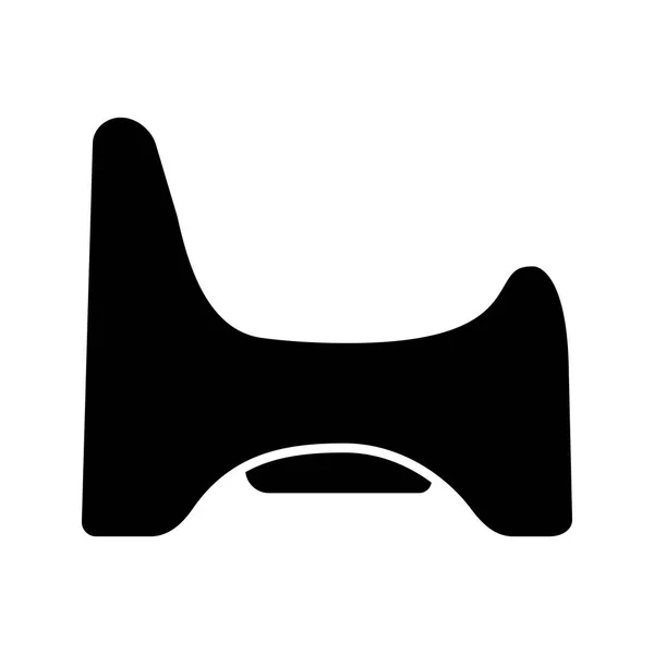 Töpfchenstuhl Glyphen Ikone Babyklo Silhouette Symbol Negativer Raum Vektor Isolierte — Stockvektor