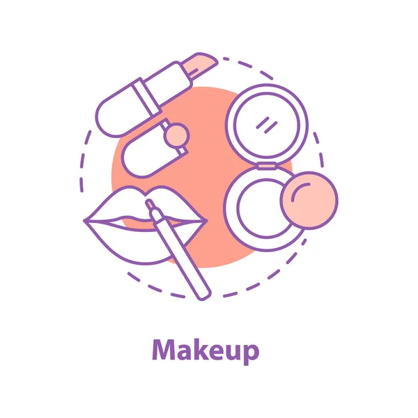 Ikon Konsep Makeup Salon Kecantikan Ide Kosmetik Ilustrasi Garis Tipis - Stok Vektor