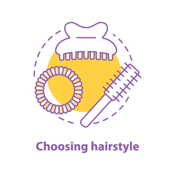 Choosing Hairstyle Concept Icon Hairdressing Idea Thin Line Illustration Hair — Stock Vector