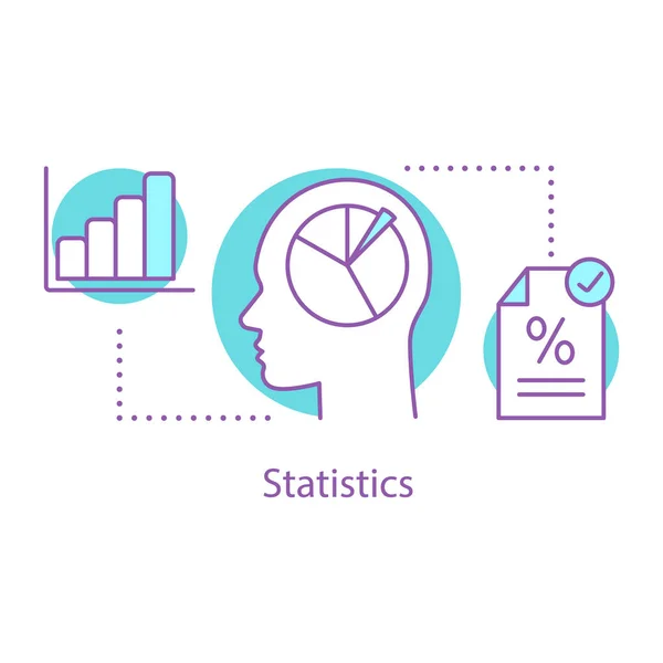 Иконка Концепции Статистики Идея Анализа Рынка Тонкая Линия Иллюстрации Диаграмма — стоковый вектор
