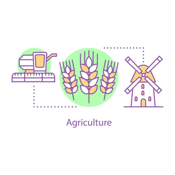 Icône Concept Agriculture Récolte Illustration Ligne Mince Idée Agricole Production — Image vectorielle