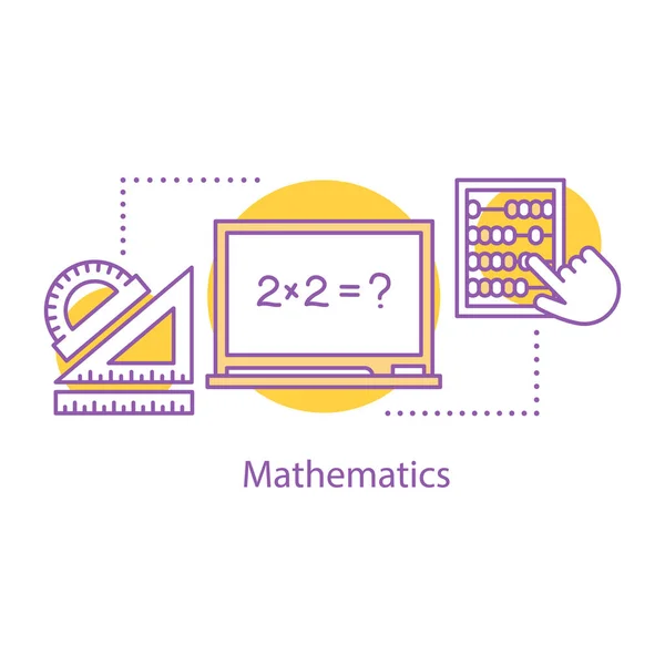 Mathematik Ikone Mathematik Schulbildungsidee Dünne Linie Illustration Geometrie Und Algebra — Stockvektor