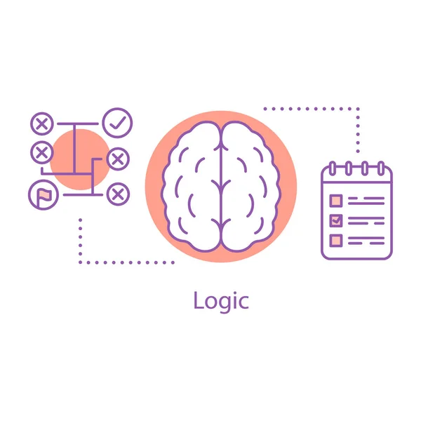 Icône Concept Logique Idée Pensée Stratégique Illustration Ligne Mince Résolution — Image vectorielle