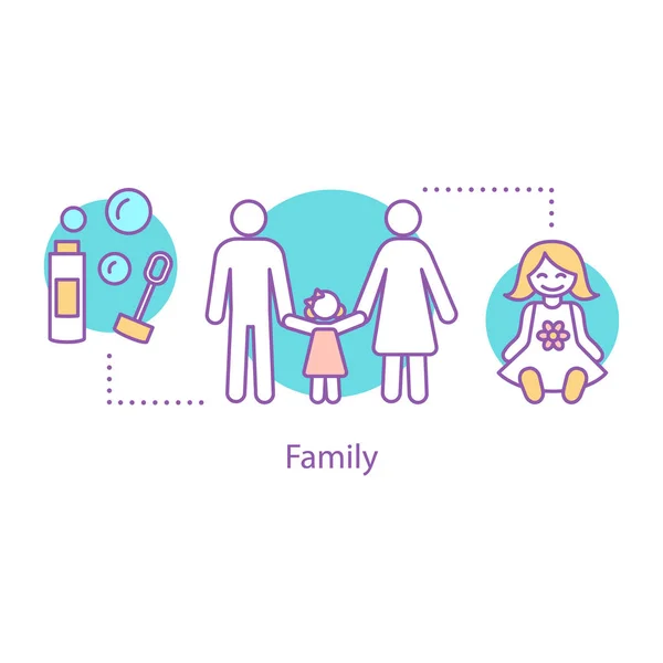 Піктограма Сімейної Концепції Ідея Батьківства Тонка Лінія Ілюстрації Мати Батько — стоковий вектор