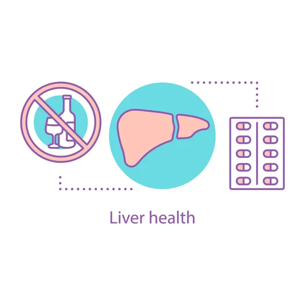 Rever Health Concept Icon Детоксикация Алкоголя Антибиотиков Идея Метаболизма Тонкая — стоковый вектор