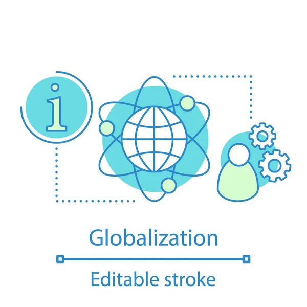 Globalization Concept Icon International Interaction Idea Thin Line Illustration Network — Stock Vector