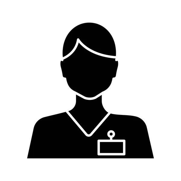Icône Glyphe Réceptionniste Secrétaire Directeur Admin Symbole Silhouette Espace Négatif — Image vectorielle