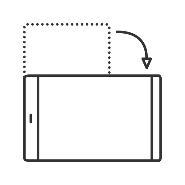 Smartphone Ícone Rotação Tela Linear Ilustração Fina Orientação Tela Mudando — Vetor de Stock