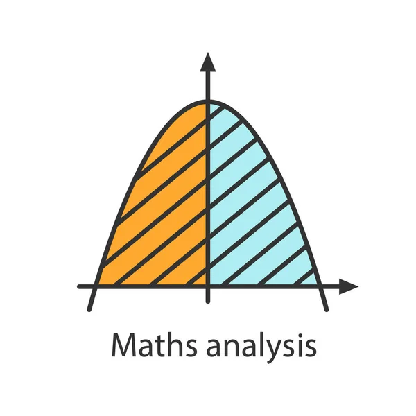 Icono Color Del Sistema Coordenadas Análisis Matemático Zona Parábolas Álgebra — Vector de stock