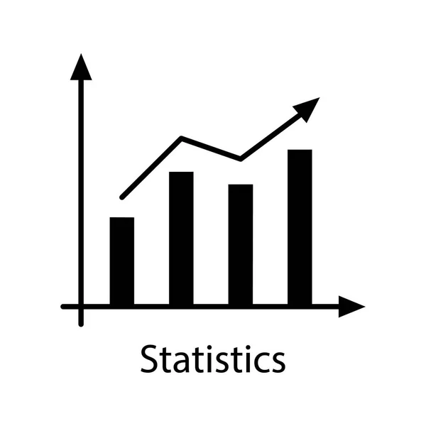 Icona Del Glifo Statistico Grafico Crescita Del Mercato Profitto Aumento — Vettoriale Stock