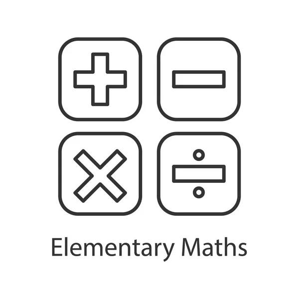 Matematikai Szimbólumok Lineáris Ikonra Vékony Vonal Szemlélteti Kiszámításához Elemi Matematika — Stock Vector