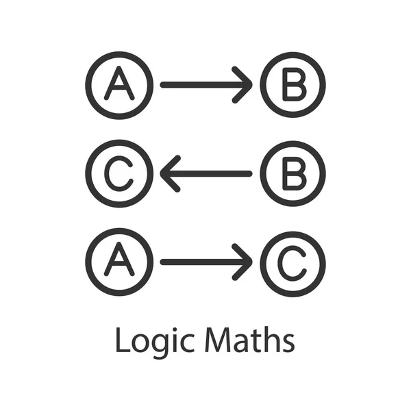 Icono Lineal Matemáticas Lógicas Ilustración Línea Delgada Reglas Lógicas Proceso — Vector de stock