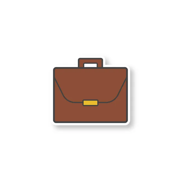 Briefcase Patch Portfolio Laptop Bag Color Sticker Vector Isolated Illustration — Stock Vector