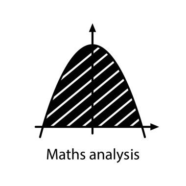 Koordinat sistemi glif simgesi. Matematik analiz. Parabol alan. Cebir. Eksen sistem. Siluet simge. Negatif alan. İzole vektör çizim