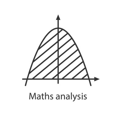 Koordinat sistemi doğrusal simgesi. İnce hat illüstrasyon. Matematik analiz. Parabol alan. Cebir. Eksen sistem. Kontur sembolü. Çizim vektör izole anahat
