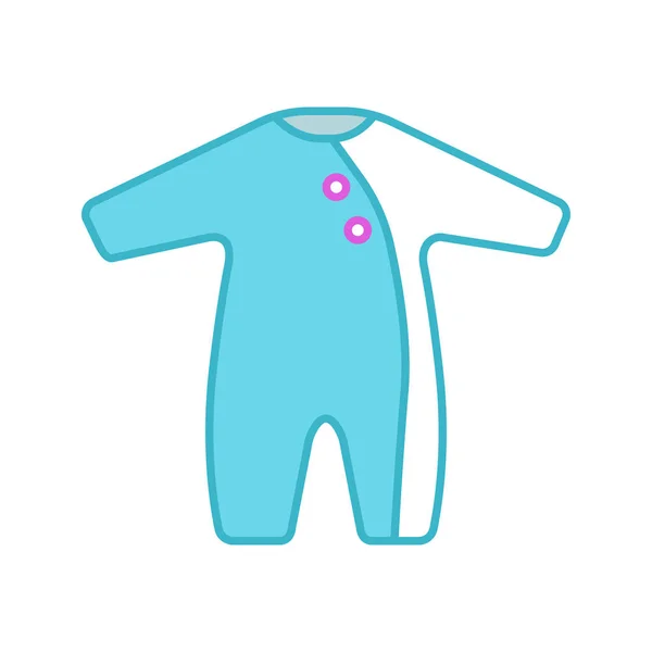 Baby Romper Kleur Pictogram Pasgeboren Baby Overalls Geïsoleerde Vectorillustratie — Stockvector