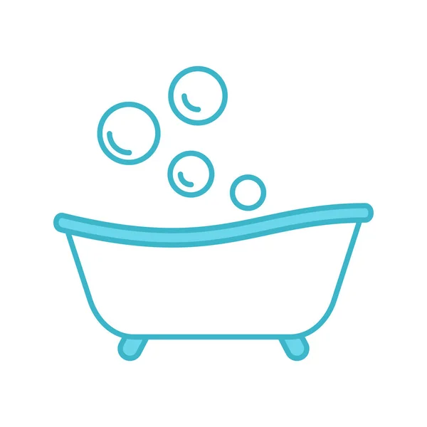 婴儿浴缸颜色图标 洗个澡 孤立向量插图 — 图库矢量图片