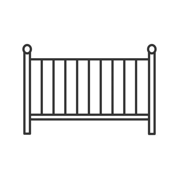 Ikon Linear Crib Buaian Ilustrasi Garis Tipis Tempat Tidur Bayi - Stok Vektor
