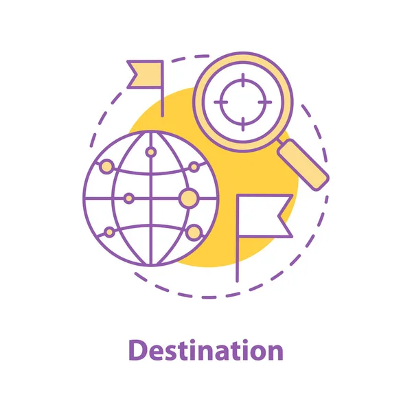 Wahl Des Reiseziel Konzepts Idee Zur Internationalen Routensuche Schmalspur Illustration — Stockvektor
