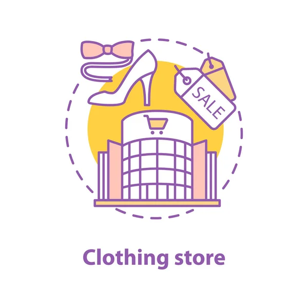 Clothing Store Concept Icon Shopping Center Idea Thin Line Illustration — Stock Vector