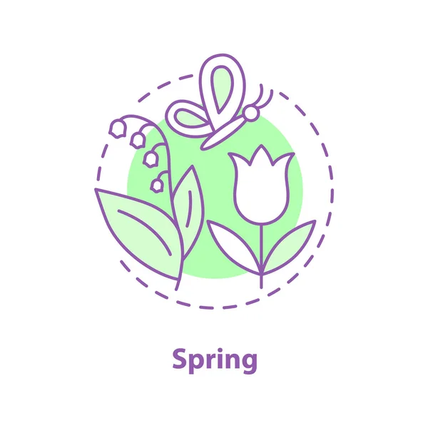 Frühjahrskonzept Natur Idee Dünne Linie Illustration Garten Blumen Vektor Isolierte — Stockvektor