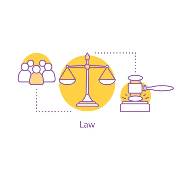 Icône Concept Loi Procès Jury Justice Idée Juridiction Illustration Fine — Image vectorielle