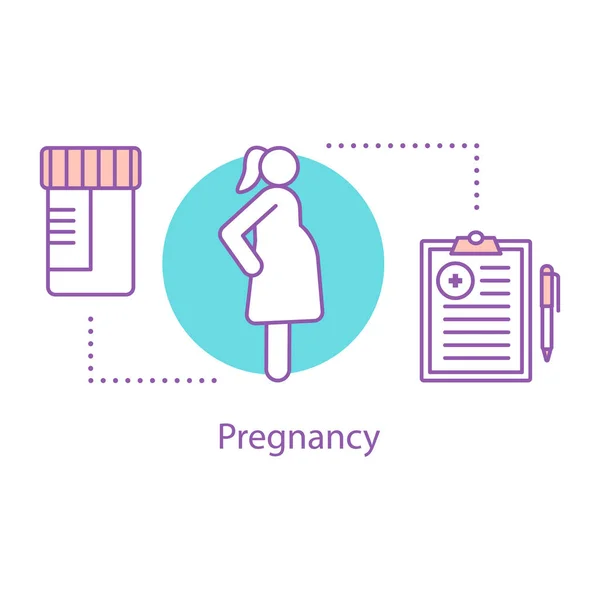 Schwangerschaftskonzept Schwangere Idee Dünne Linie Illustration Medizinische Überwachung Der Schwangerschaft — Stockvektor
