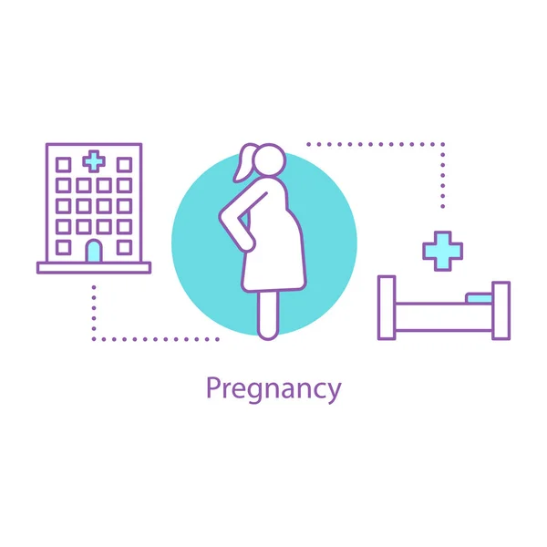 Schwangerschaftskonzept Schwangere Idee Dünne Linie Illustration Medizinische Überwachung Der Schwangerschaft — Stockvektor