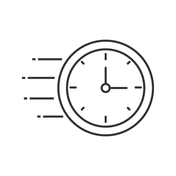 飞行时钟线性图标 细线插图 时间管理 飞行时间 轮廓符号 矢量隔离轮廓图 — 图库矢量图片