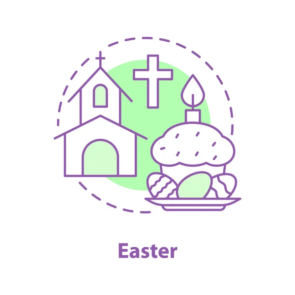 Icono Concepto Pascua Pascha Idea Religiosa Vacaciones Ilustración Línea Delgada — Vector de stock