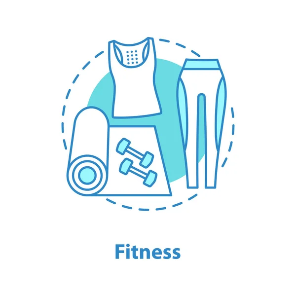 Icono Del Concepto Fitness Equipo Deportivo Idea Ilustración Línea Delgada — Vector de stock