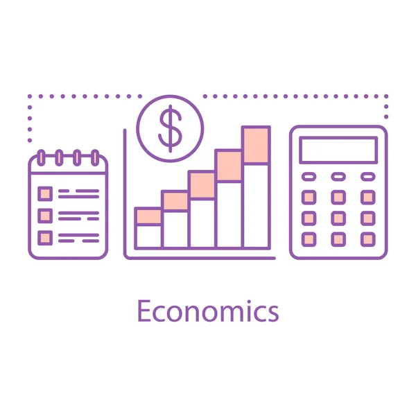 Economics Concept Icon Market Growth Process Profit Rise Idea Thin — Stock Vector