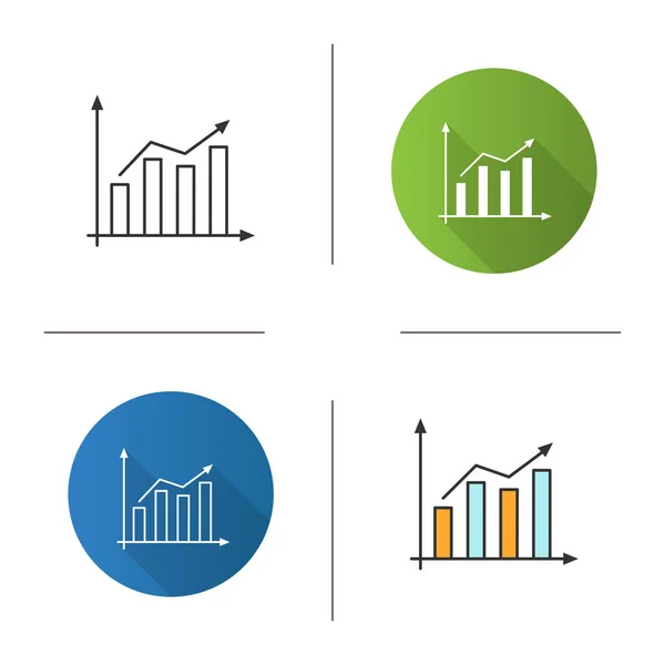 Icono Estadísticas Cuadro Crecimiento Del Mercado Aumento Beneficios Diagrama Estadístico — Archivo Imágenes Vectoriales