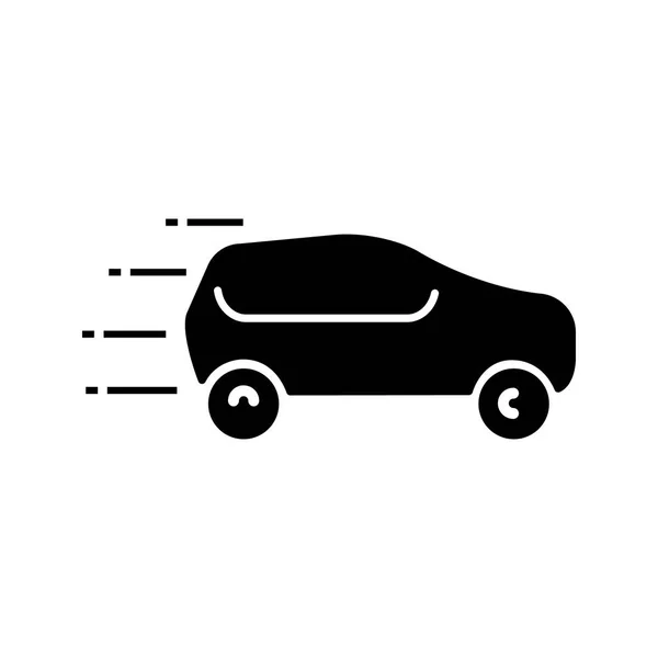 Icône Glyphe Voiture Mobile Taxi Rapide Automobile Symbole Silhouette Espace — Image vectorielle