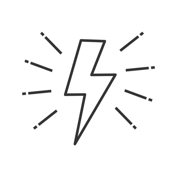 稲妻線形アイコン 細い線の図 電気記号 スピードとパワーの輪郭のシンボル ベクトル分離外形図 — ストックベクタ