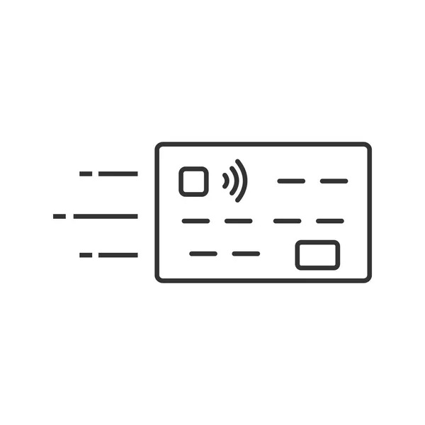 Vliegende Creditcard Lineaire Pictogram Illustratie Van Dunne Lijn Snel Girale — Stockvector